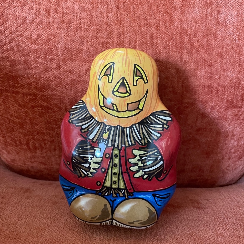 Vintage Halloween Scarecrow Music Box, Works